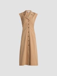 Women\'s Orla Cotton-Blend Midi-Shirtdress - Khaki - at Saks Fifth Avenue