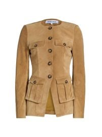 Women\'s Orrin Suede Cargo Jacket - Desert Khaki - at Saks Fifth Avenue