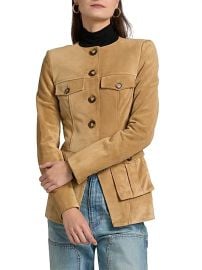Women\'s Orrin Suede Cargo Jacket - Desert Khaki - at Saks Fifth Avenue