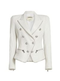 Women\'s Ottilie Leather Double-Breasted Blazer - White - at Saks Fifth Avenue