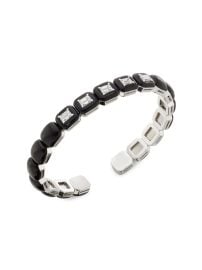 Women\'s Oui 18K White Gold 120 TCW Diamond & Black Enamel Cuff - White Gold at Saks Fifth Avenue