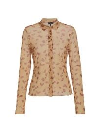 Women\'s Paisley Mesh Shirt - Tan - at Saks Fifth Avenue