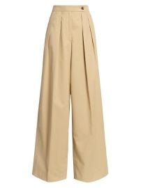 Women\'s Pamplona Pleat-Front High-Waisted Wide-Leg Pants - Beige - at Saks Fifth Avenue