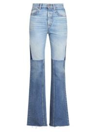 Women\'s Paneled Mid-Rise Jeans - Blue Multi - at Saks Fifth Avenue