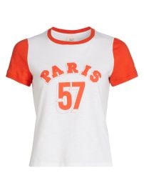 Women\'s Paris 57 Cotton Crewneck T-Shirt - White Cherry Tomato - at Saks Fifth Avenue