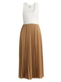 Women\'s Parma Pleated Midi-Dress - White Brown Sugar - at Saks Fifth Avenue