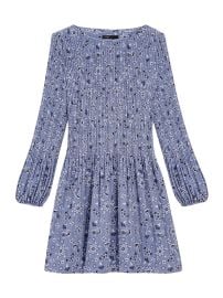 Women\'s Patterned Pleated Mini Dress - Blue Bandana Print - at Saks Fifth Avenue