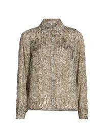 Women\'s Pauline Printed Silk-Blend Blouse - Olive Baja Dot - at Saks Fifth Avenue