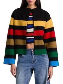 Women\'s Pearson Striped Sweater Jacket - Black Multi - at Saks Fifth Avenue