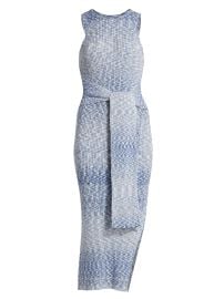 Women\'s Penny Tie-Front Midi-Dress - Azure Multi - at Saks Fifth Avenue