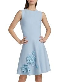 Women\'s Peony Embellished Fit & Flare Knit Dress - Light Blue - at Saks Fifth Avenue