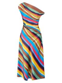 Women\'s Phare Draped Striped Stretch-Silk Maxi Dress - Market Stripe - at Saks Fifth Avenue