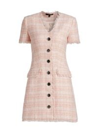Women\'s Phoebe Tweed Short-Sleeve Minidress - Pink Sand - at Saks Fifth Avenue