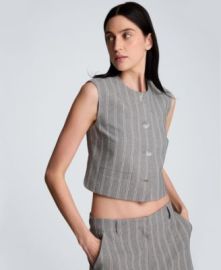 Women\'s Pinstripe Boxy Vest at Macys