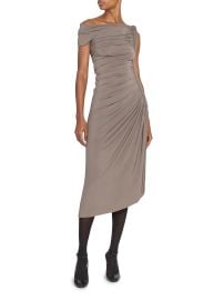 Women\'s Pipe Asymmetric Dress - Taupe - at Saks Fifth Avenue