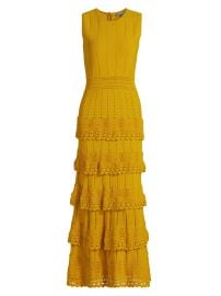Women\'s Piper Sleeveless Knit Tiered Maxi Dress - Mustard - at Saks Fifth Avenue