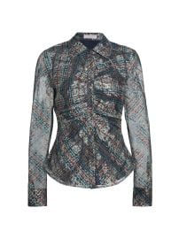 Women\'s Plaid Hamilton Gathered Button-Front Shirt - Amber Multi - at Saks Fifth Avenue