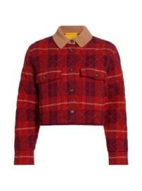 Women\'s Plaid Wool-Cashmere Crop Jacket - Plum Combo - at Saks Fifth Avenue