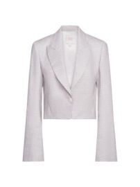 Women\'s Pleat Placket Blazer - Grey Ivory - at Saks Fifth Avenue