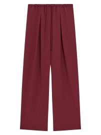 Women\'s Pleated Crêpe Casual Pants - Grenache - at Saks Fifth Avenue