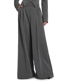 Women\'s Polka Dot Relaxed-Fit Wide-Leg Trousers - Grey - at Saks Fifth Avenue