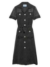 Women\\\'s Polka-Dot Silk Chiffon Shirt Dress - Black - at Saks Fifth Avenue