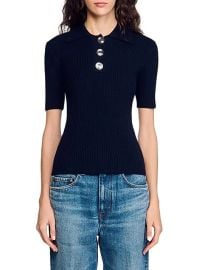 Women\\\'s Polo-Neck Sweater - Navy Blue - at Saks Fifth Avenue