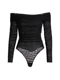 Women\'s Poppie Gathered Off-The-Shoulder Bodysuit - Black - at Saks Fifth Avenue