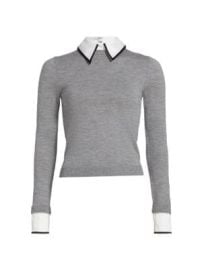 Women\'s Porla Collared Sweater - Medium Heather Grey - at Saks Fifth Avenue