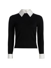Women\'s Porla Collared Wool Sweater - Black - at Saks Fifth Avenue