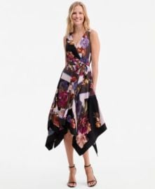 Women\'s Printed Handkerchief-Hem Dress at Macys