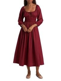 Women\'s Quintessa Cotton Midi-Dress - Deep Crimson - at Saks Fifth Avenue