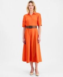 Women\'s Raglan-Sleeve Midi Shirtdress at Macys