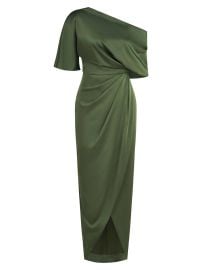Women\'s Rayna One-Shoulder Gown - Moss Green - at Saks Fifth Avenue