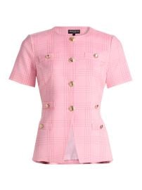 Women\'s Reyes Windowpane Check Jacket - Pink Red Plaid - at Saks Fifth Avenue