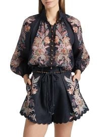 Women\'s Rhiannon Billow Paisley Blouse - Navy Multi Paisley - at Saks Fifth Avenue