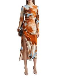 Women\'s Rhode Printed Long-Sleeve Maxi Dress - Rust Haze - at Saks Fifth Avenue