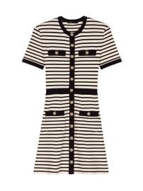 Women\'s Rib Knit Mini Dress - Navy Ecru - at Saks Fifth Avenue