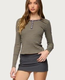 Women\'s Roma Striped Henley Top at Macys