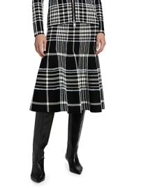 Women\'s Rory Jacquard Plaid Trumpet Midi-Skirt - Black Plaid - at Saks Fifth Avenue
