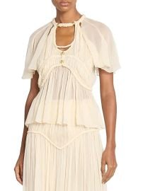 Women\'s Rosaline Silk Gathered Top - Ecru - at Saks Fifth Avenue