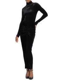 Women\'s Ruched Velvet Maxi Dress - Noir Alaia - at Saks Fifth Avenue