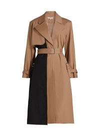 Women\'s Ryder Colorblocked Cotton Trench Coat - Camel Black - at Saks Fifth Avenue