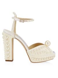 Women\'s Sacaria 120MM Embellished Platform Sandals - White - at Saks Fifth Avenue