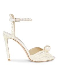Women\'s Sacora 100MM Pearl-Embellished Sandals - White - at Saks Fifth Avenue