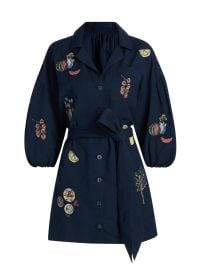 Women\'s Sadie Patchwork Cotton Mini Shirtdress - Maritime Blue - at Saks Fifth Avenue