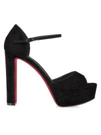 Women\'s Sandaloo 130MM Veau Velours Platform Sandals - Black - at Saks Fifth Avenue