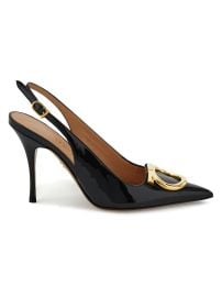 Women\'s Sara 95MM Leather Slingback Pumps - Nero - at Saks Fifth Avenue