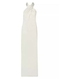 Women\'s Sarakiniko Amorino Satin Halter Maxi Dress - Lilac Blue - at Saks Fifth Avenue