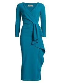 Women\'s Sayon Gathered Stretch-Jersey Cocktail Dress - Teal Blue - at Saks Fifth Avenue
